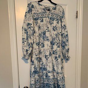 Floral Print Ruffle Hem Dress